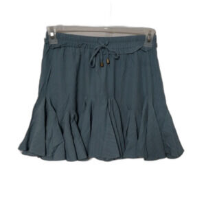 How Very Loved skirt Womens Medium blue gray mini swing embroidered stripes Y2K